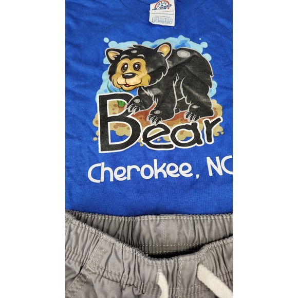Toddler Cute Summer Outfit bear Cherokee NC with Shorts set - Picture 5 of 8